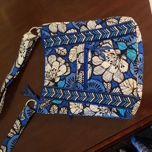 Vera Bradley Blue and White Crossbody Bag with Adjustable Strap